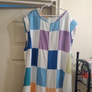 Colorful Sleeveless Checkered Jumpsuit